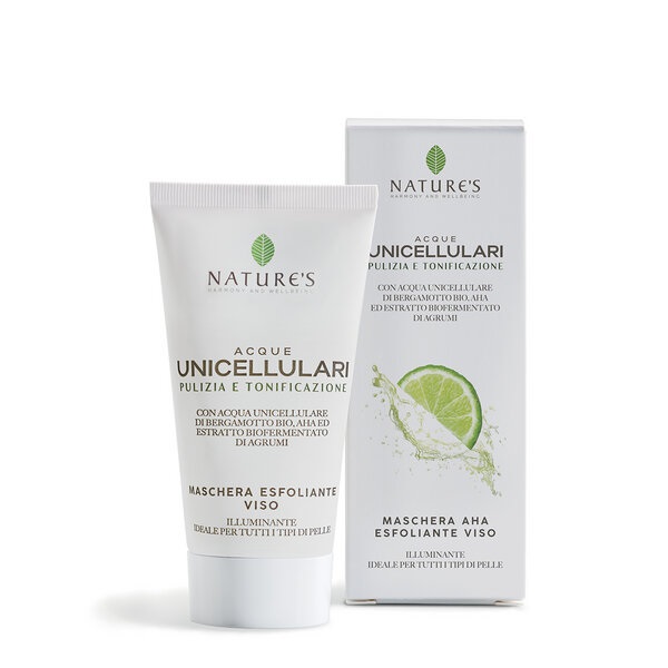 NATURE'S ACQUE UNICELLULARI MASCHERA AHA ESFOLIANTE VISO 50 ML - farmachicca