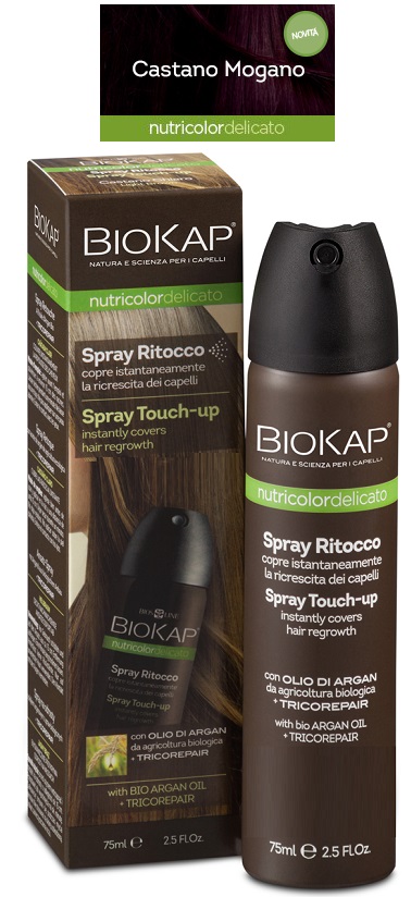 BIOS LINE  BIOKAP NUTRICOLOR DELICATO SPRAY RITOCCO CASTANO MOGANO 75 ML - farmachicca
