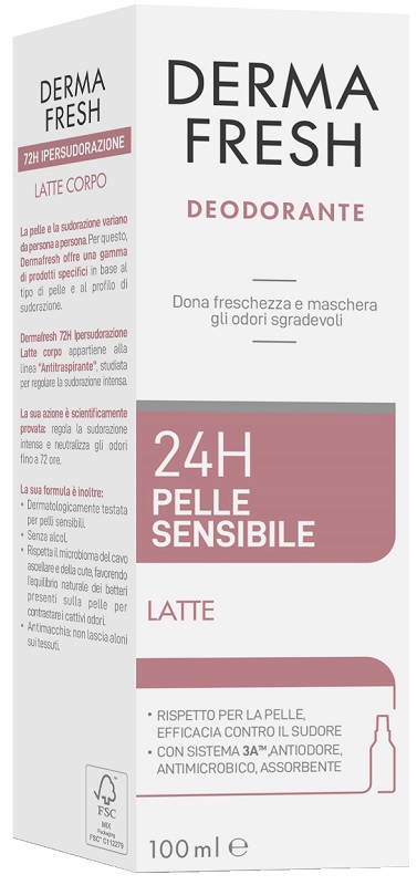 DERMAFRESH 24H PELLE SENSIBILE LATTE 100 ML - farmachicca