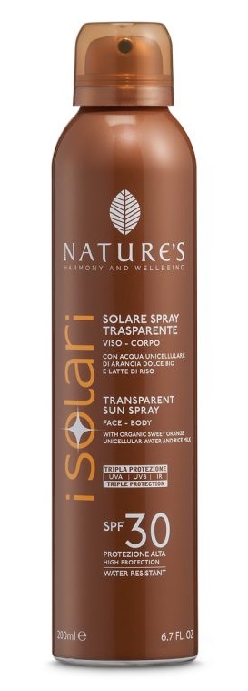 NATURES I SOLARI SPRAY TRASPARENTE SPF30 200 ML - farmachicca