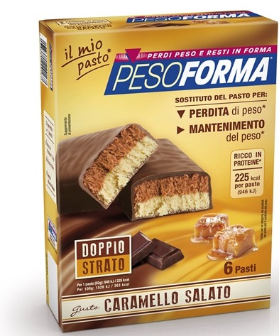 PESOFORMA BARRETTA AL CARAMELLO SALATO 12 PEZZI DA 31 G - farmachicca