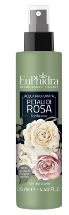 EUPHIDRA ACQUA PROFUMATA ROSA IN FLACONE CON ETICHETTA POMPA SPRAY - farmachicca