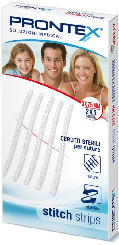 PRONTEX STITCH STRIPS 3X75 10 PEZZI - farmachicca