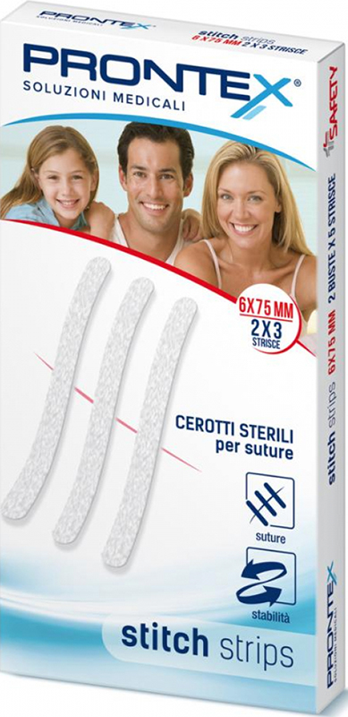 PRONTEX STITCH STRIPS 6X75 10 PEZZI - farmachicca