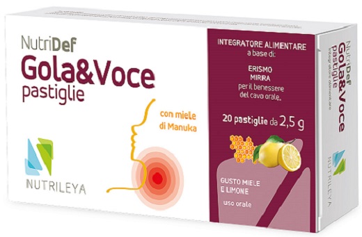NUTRIDEF GOLA & VOCE MIELE E LIMONE 20 PASTIGLIE - farmachicca