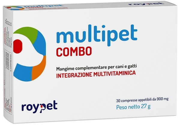MULTIPET COMBO INTEGRAZIONE MULTIVITAMINICA CANI E GATTI 30 COMPRESSE APPETIBILI DA 900 MG - farmachicca