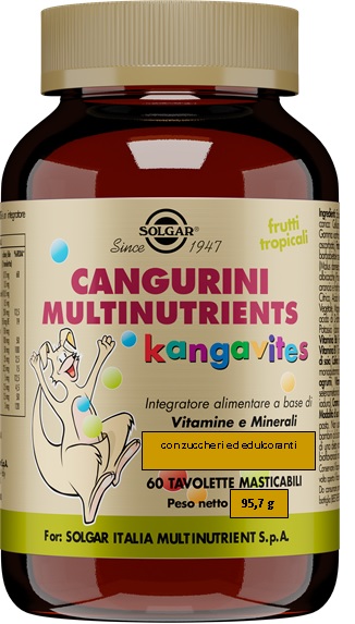 CANGURINI MULTINUTRIENTS FRUTTI TROPICALI 60 TAVOLETTE - farmachicca