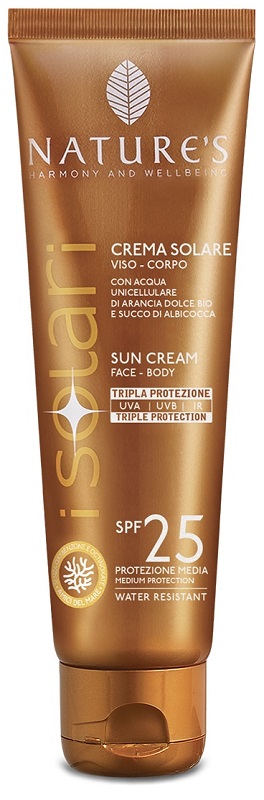 NATURE'S I SOLARI CREMA VISO CORPO SPF 25 75 ML EDIZIONE LIMITATA TRAVEL SIZE - farmachicca