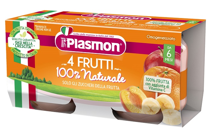 PLASMON OMOGENEIZZATO 4 FRUTTI 2 X 80 G - farmachicca