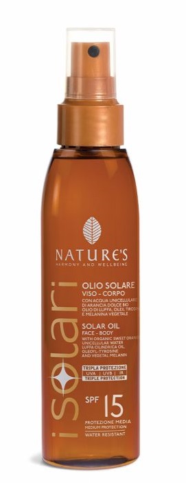 NATURE'S I SOLARI OLIO SOLARE VISO CORPO SPF 15 150 ML - farmachicca