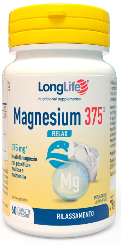 LONGLIFE MAGNESIUM 375 RELAX 60 TAVOLETTE - farmachicca