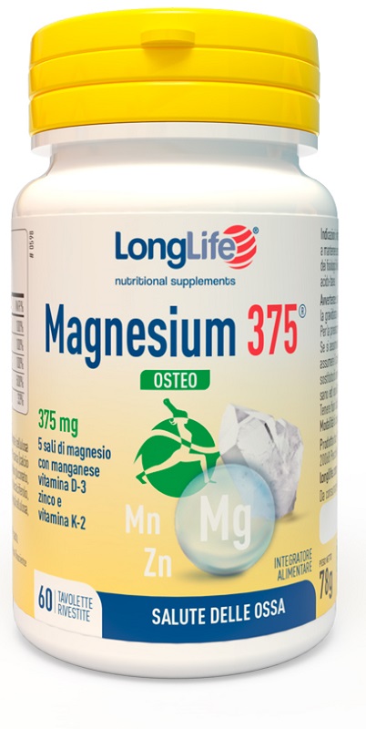 LONGLIFE MAGNESIUM 375 OSTEO 60 TAVOLETTE - farmachicca