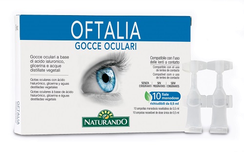 GOCCE OCULARI MONODOSE OFTALIA 2 STRIP DA 5 FIALE DA 0,5 ML - farmachicca