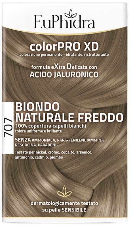 EUPHIDRA COLORPRO XD 707 BIONDO NATURALE F COLORE + ATTIVANTE + BALSAMO + CUFFIA + GUANTI - farmachicca