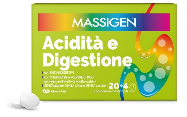 MASSIGEN ACIDITA' E DIGESTIONE 24 COMPRESSE MASTICABILI - farmachicca