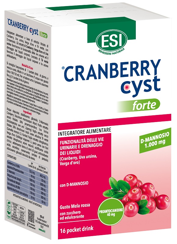 ESI CRANBERRY CYST FORTE 16 POCKET DRINK - farmachicca