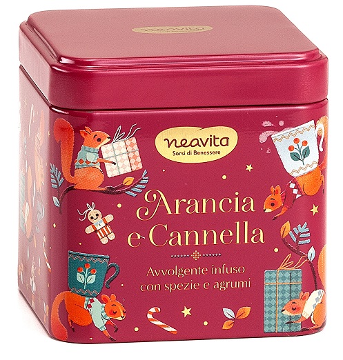 NEAVITA INFUSO ARANCIA E CANNELLA FILTROSCRIGNO IN BARATTOLINO ROSSO DI NATALE 5 FILTRI DA 3,5 G - farmachicca