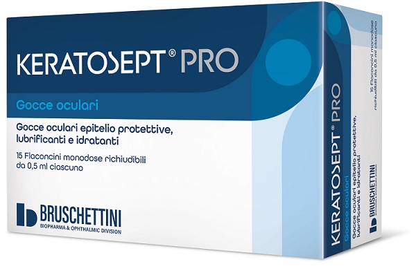GOCCE OCULARI KERATOSEPT PRO 15 FLACONCINI MONODOSE RICHIUDIBILI DA 0,5 ML - farmachicca