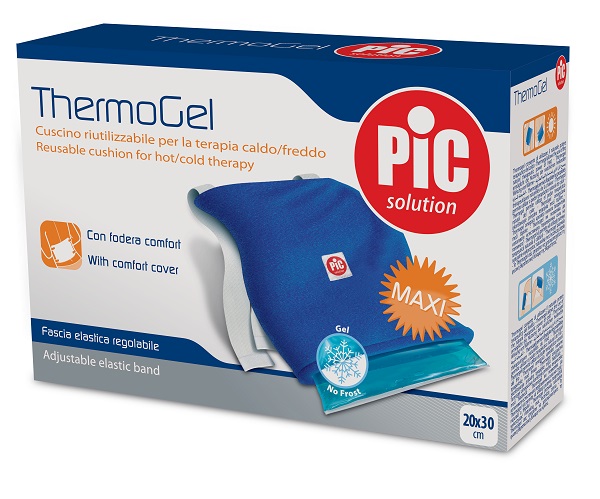 CUSCINO THERMOGEL RIUTILIZZABILE PER TERAPIA CALDO FREDDO CM 20X30 CON FODERA FASCIA ELASTICA ITC - farmachicca