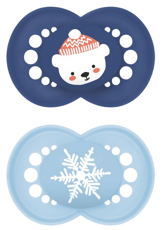 MAM ORIGINAL 6+ WINTER LIMITED EDITION SILICONE MASCHIO 2 PEZZI - farmachicca
