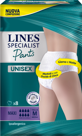 LINES SPECIALIST PANTS MAXI M X 8 PANNOLONE MUTANDINA  PULL-ON - farmachicca