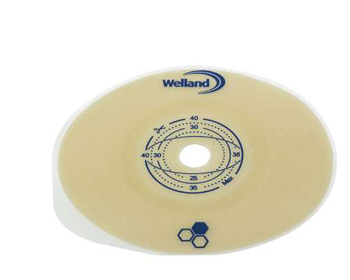 PLACCA PIANA RITAGLIABILE AURUM2 URO PER UROSTOMIA DIAMETRO 13-50 MM FLANGIA 55 MM 5 PEZZI - farmachicca