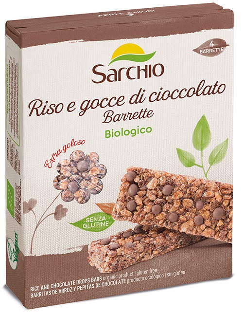 RISO E GOCCE DI CIOCCOLATO 4 BARRETTE BIOLOGICHE X 20 G - farmachicca