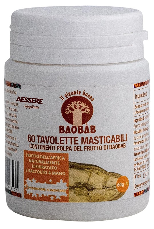 BAOBAB AESSERE 60 TAVOLETTE MASTICABILI - farmachicca