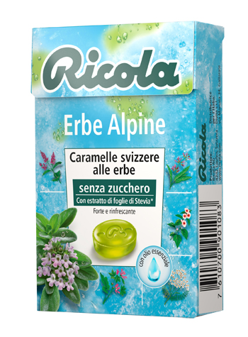RICOLA ERBE ALPINE SENZA ZUCCHERO 50 G - farmachicca