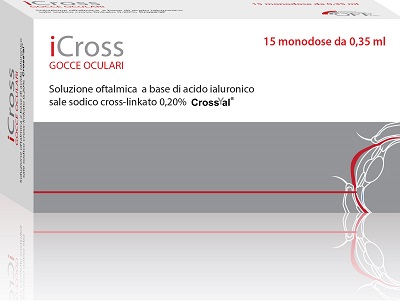 ICROSS SOLUZIONE OFTALMICA ACIDO IALURONICO CROSS-LINKATO 0,2% 15 MONODOSI DA 0,35 ML - farmachicca