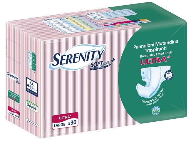 PANNOLONE A MUTANDINA SERENITY FITTED ULTRA + ALOE L 30 PEZZI - farmachicca