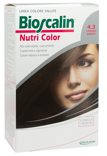 BIOSCALIN NUTRI COLOR 4,3 CASTANO DORATO SINCROB 124 ML - farmachicca