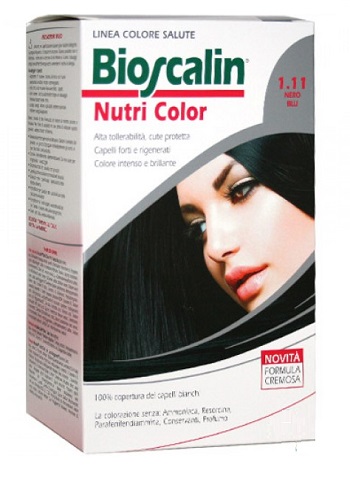 BIOSCALIN NUTRI COLOR 1,11 NERO BLU SINCROB 124 ML - farmachicca