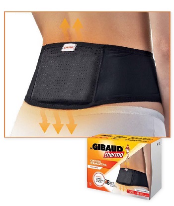 GIBAUD CINTURA TERMOATTIVA  RIUTILIZZABILE + 8 CEROTTI AUTORISCALDANTI - farmachicca