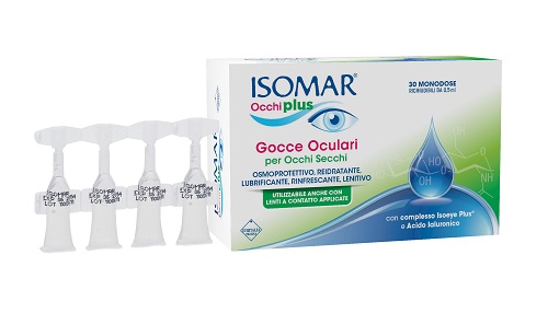 ISOMAR OCCHI PLUS GOCCE OCULARI PER OCCHI SECCHI ALL'ACIDO IALURONICO 0,25% 30 FLACONCINI MONODOSE - farmachicca