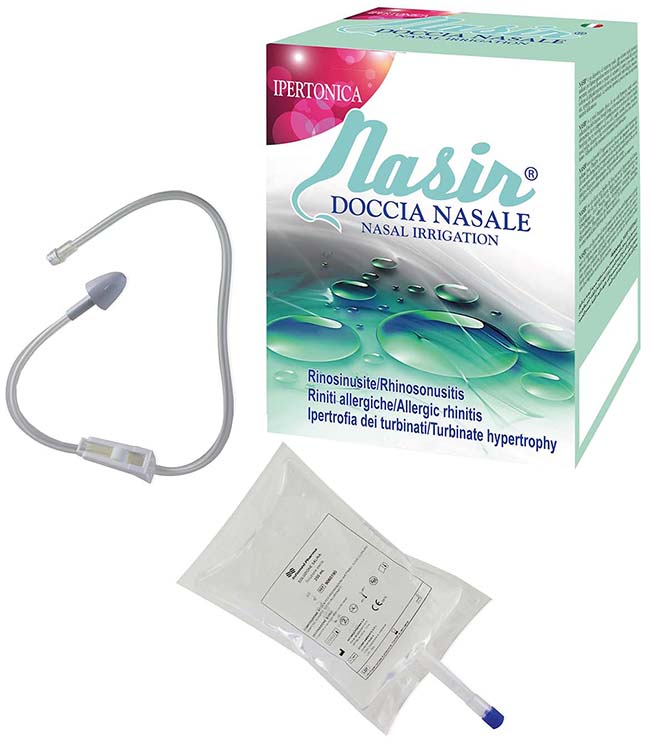 NASIR DOCCIA NASALE 2 SACCHE 250 ML ISOTONICA + 1 DEFLUSSORE - farmachicca