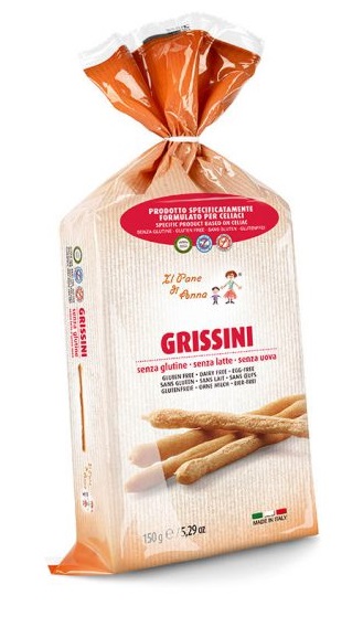 IL PANE DI ANNA GRISSINI SENZA GLUTINE E SENZA LATTE 150 G - farmachicca