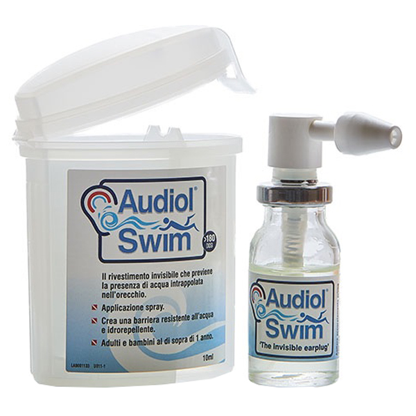 AUDIOLSWIM SOLUZIONE RIVESTIMENTO CANALE UDITIVO COME BARRIERA IDROREPELLENTE - farmachicca