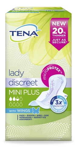 PANNOLONE SAGOMATO TENA DISCREET MINI PLUS WINGS 16 PEZZI - farmachicca
