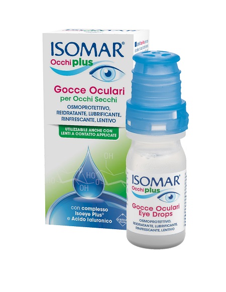 ISOMAR OCCHI PLUS GOCCE OCULARI PER OCCHI SECCHI ALL'ACIDO IALURONICO 0,25% 10 ML - farmachicca