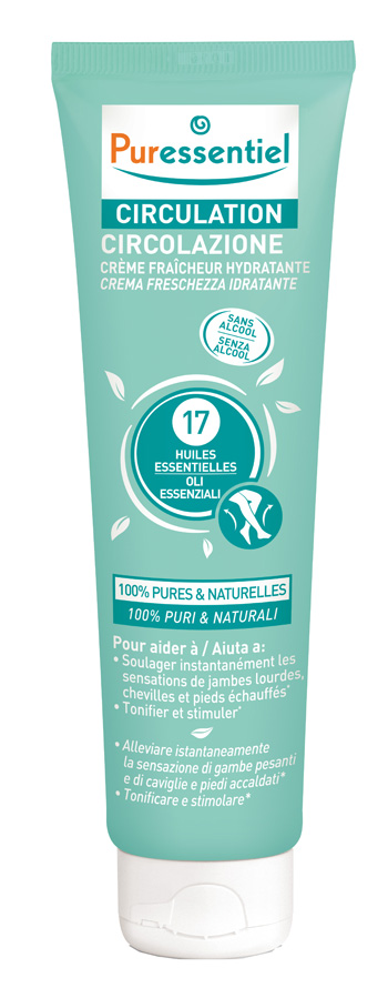 PURESSENTIEL CREMA CIRCOLAZIONE FRESCHEZZA IDRATANTE GAMBE EI STANCHI 100 ML - farmachicca