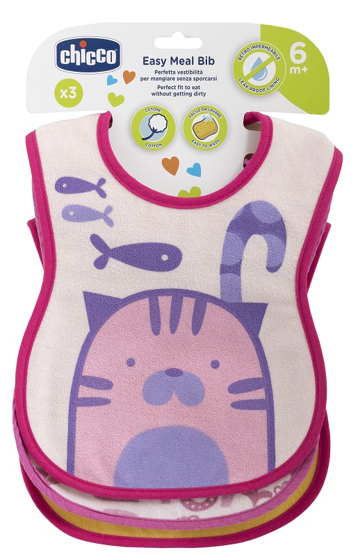 CHICCO BAVAGLINO PAPPA 6M 3 PEZZI GIRL - farmachicca