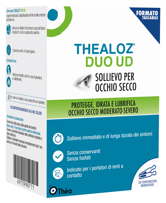 GOCCE OCULARI THEALOZ DUO UD 30 CONTENITORI MONODOSE 0,4 ML - farmachicca