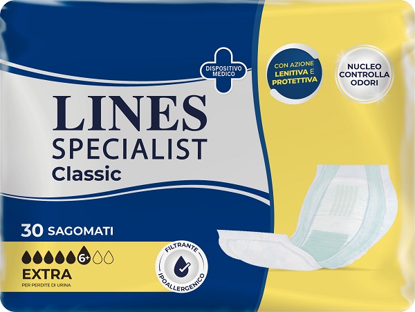 PANNOLONE LINES SPECIALIST CLASSIC SAGOMATO EXTRA 30 PEZZI - farmachicca
