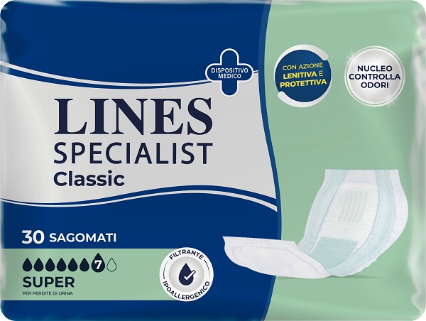 PANNOLONE LINES SPECIALIST CLASSIC SAGOMATO SUPER 30 PEZZI - farmachicca