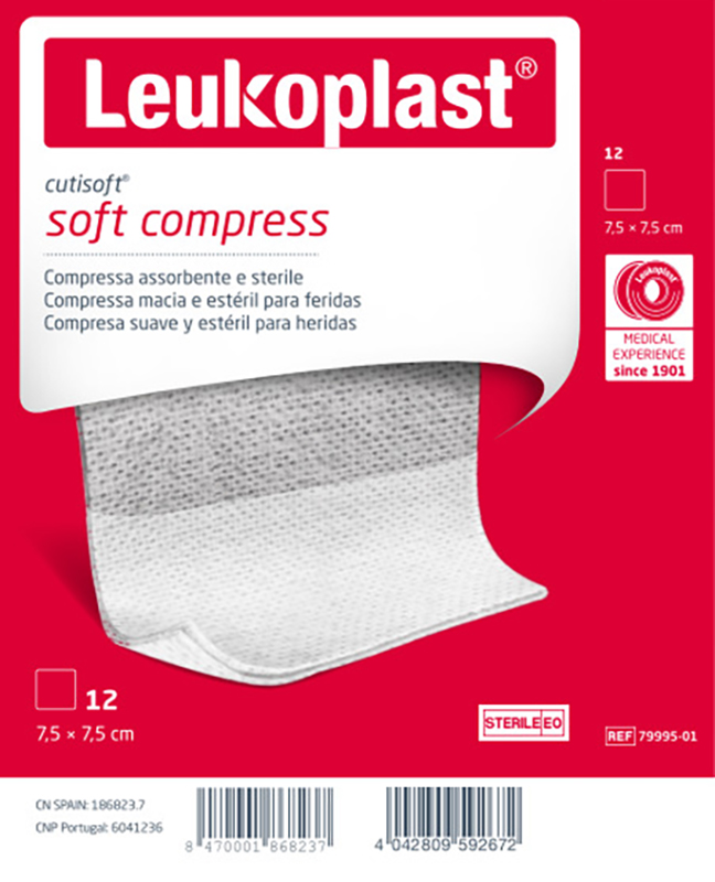 GARZA IDROFILA COMPRESSA CUTISOFT TESSUTO NON TESSUTO 7,5X7,5 CM 12 PEZZI - farmachicca