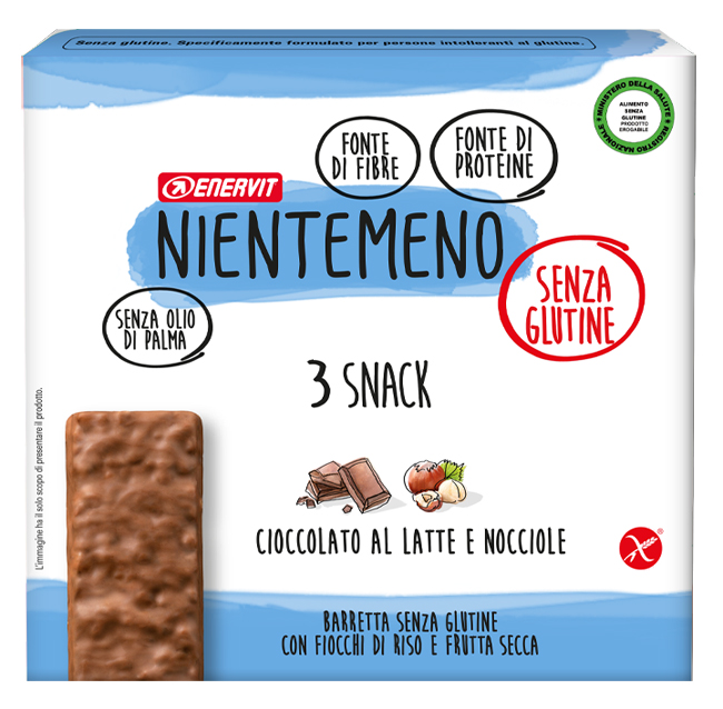 NIENTEMENO BAR CIOCCOLATO AL LATTE NOCCIOLE 3 X 33 G - farmachicca