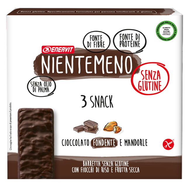 NIENTEMENO BAR FONDENTE MANDORLE 3 X 33 G - farmachicca