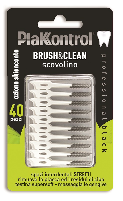 PLAKKONTROL BRUSH & CLEAN CARBON 40 PEZZI - farmachicca
