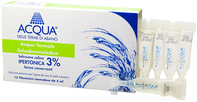 ACQUA DELLE TERME DI ABANO SOLUZIONE IPERTONICA 3% PER LAVAGGIO NASALE - farmachicca